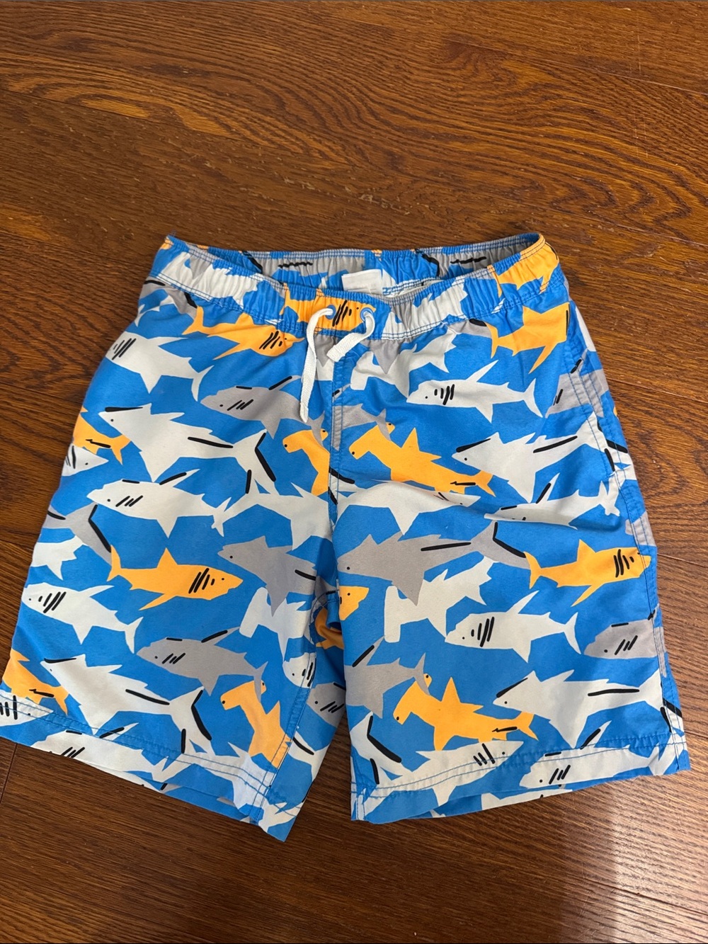 Hanna Andersson Boys Shark Print Swim Trunks